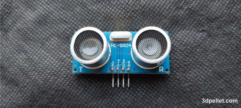 Front view of the HC-SR04 sensor.